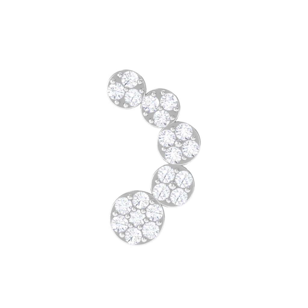 Genuine Diamond Curved Crawler Earring for Helix Piercing