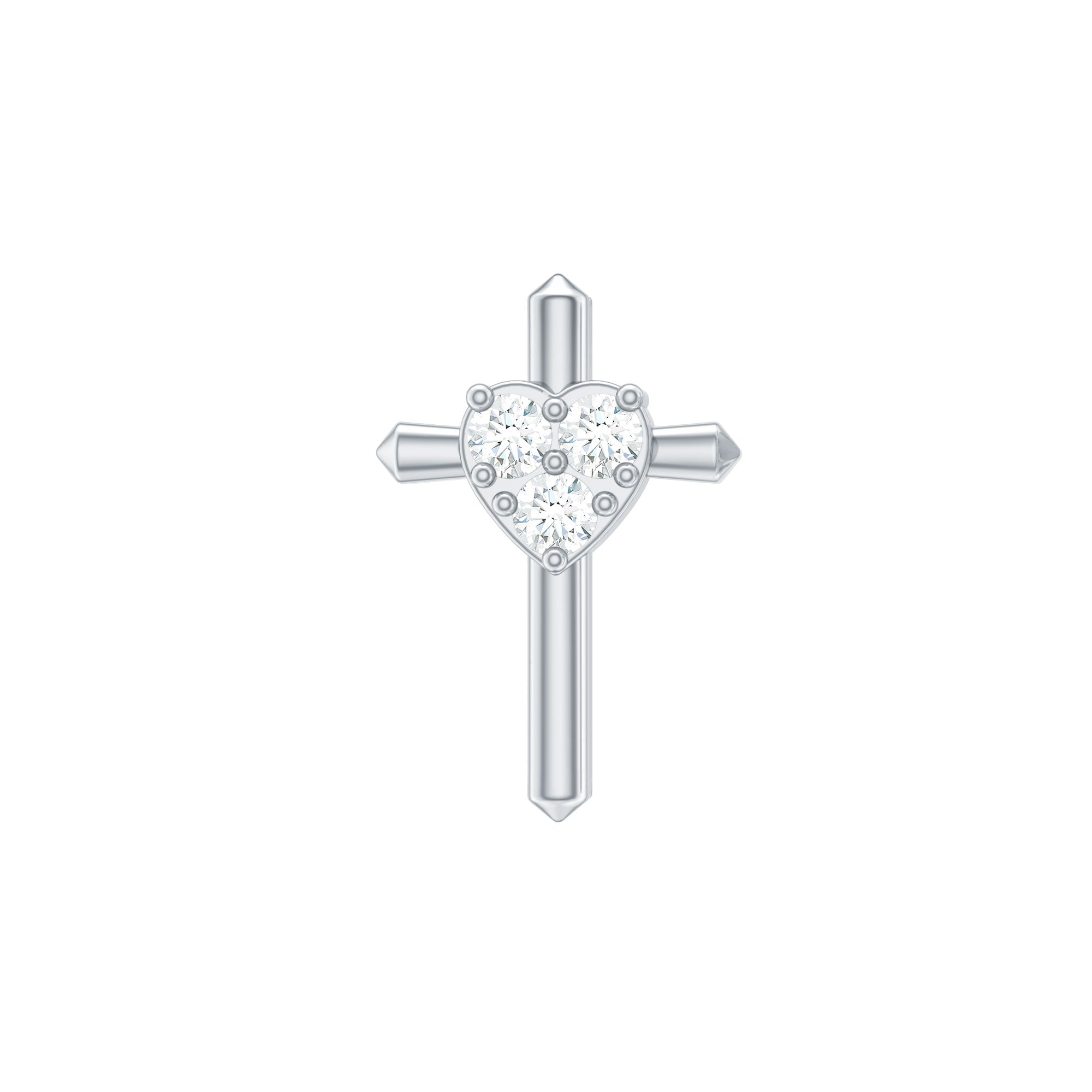 Round Natural Diamond Cross Helix Earring