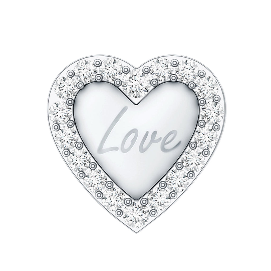 Certified Moissanite Love Heart Earring for Helix Piercing