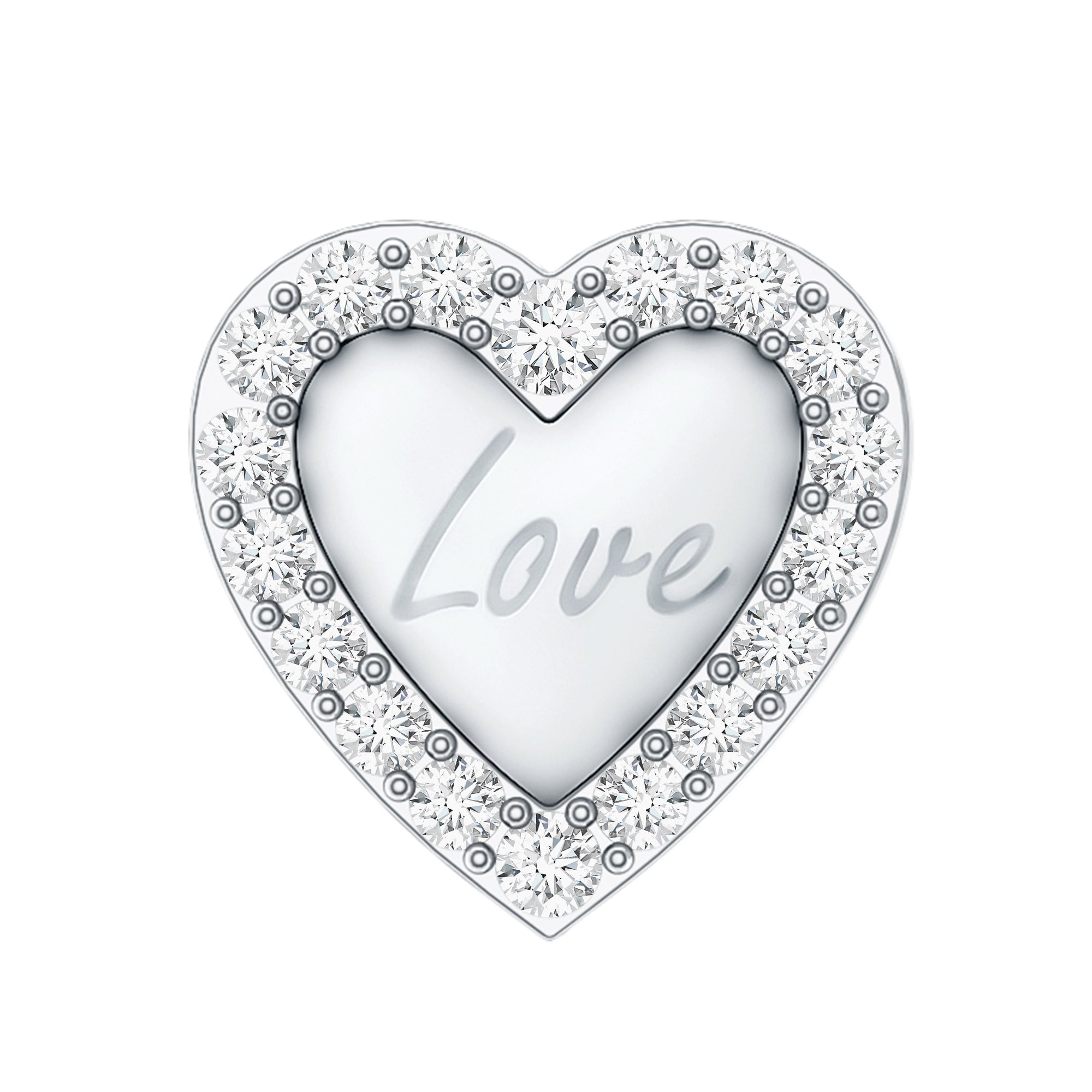 Certified Moissanite Love Heart Earring for Helix Piercing