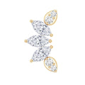 Marquise and Round Cut Moissanite Curved Leaf Helix Earring