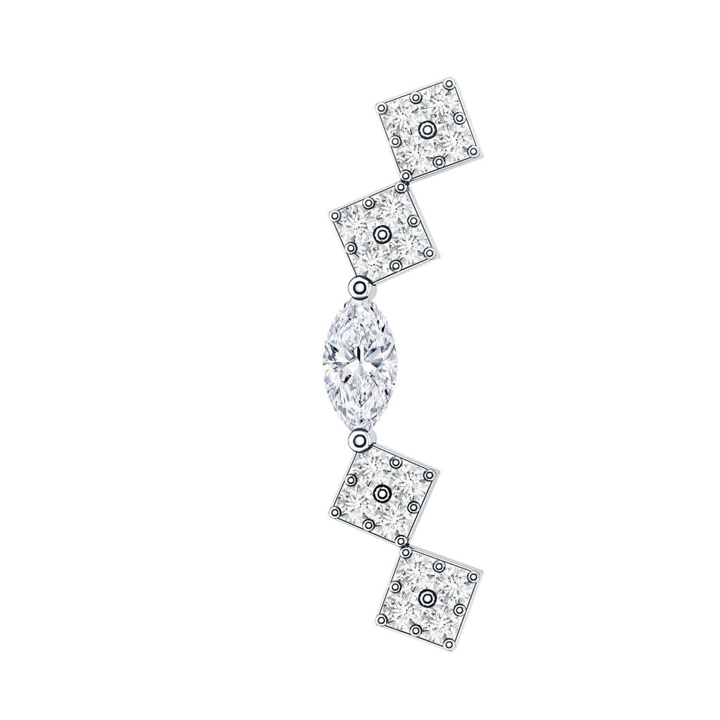 Certified Moissanite Curved Helix Piercing Earring