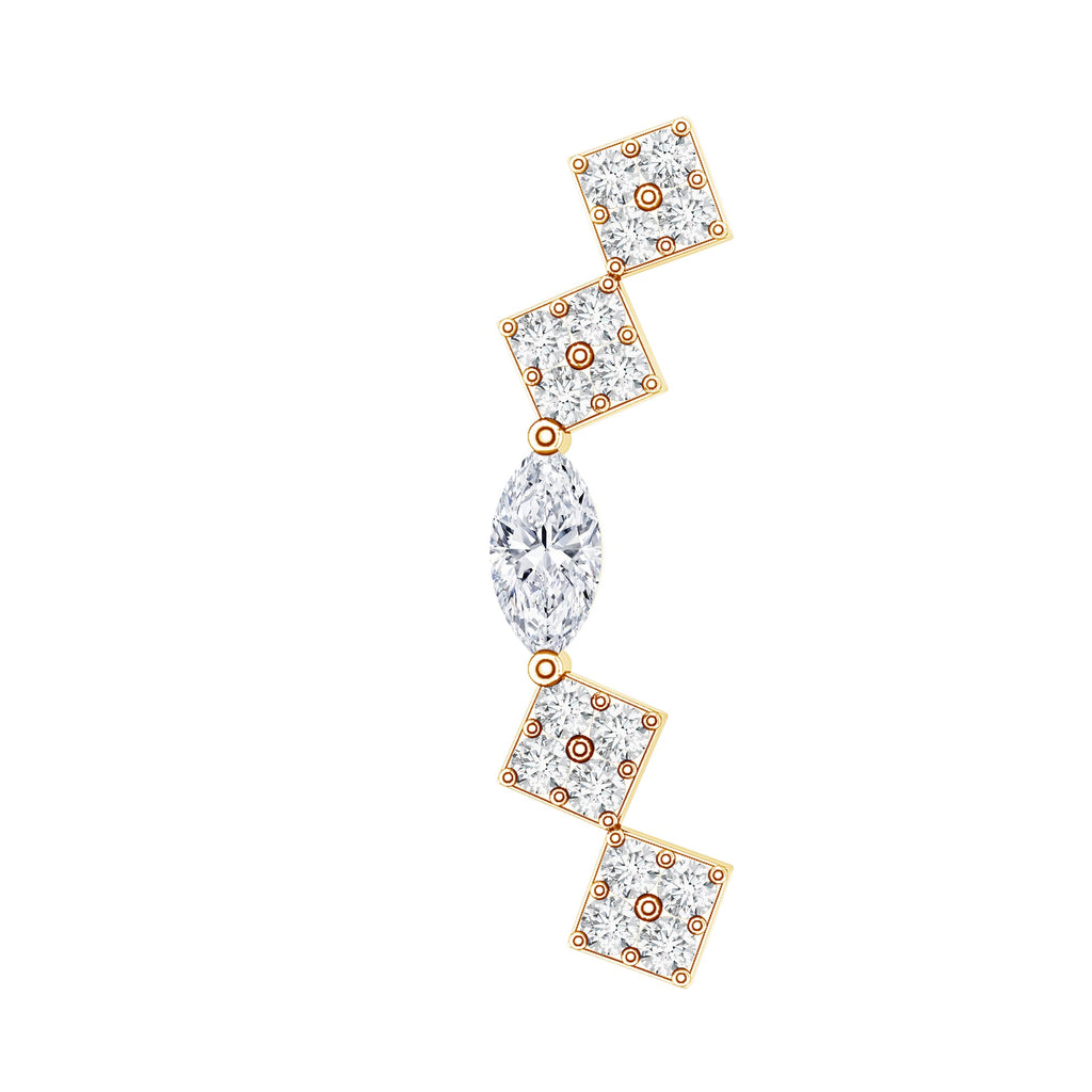 Certified Moissanite Curved Helix Piercing Earring