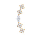 Certified Moissanite Curved Helix Piercing Earring