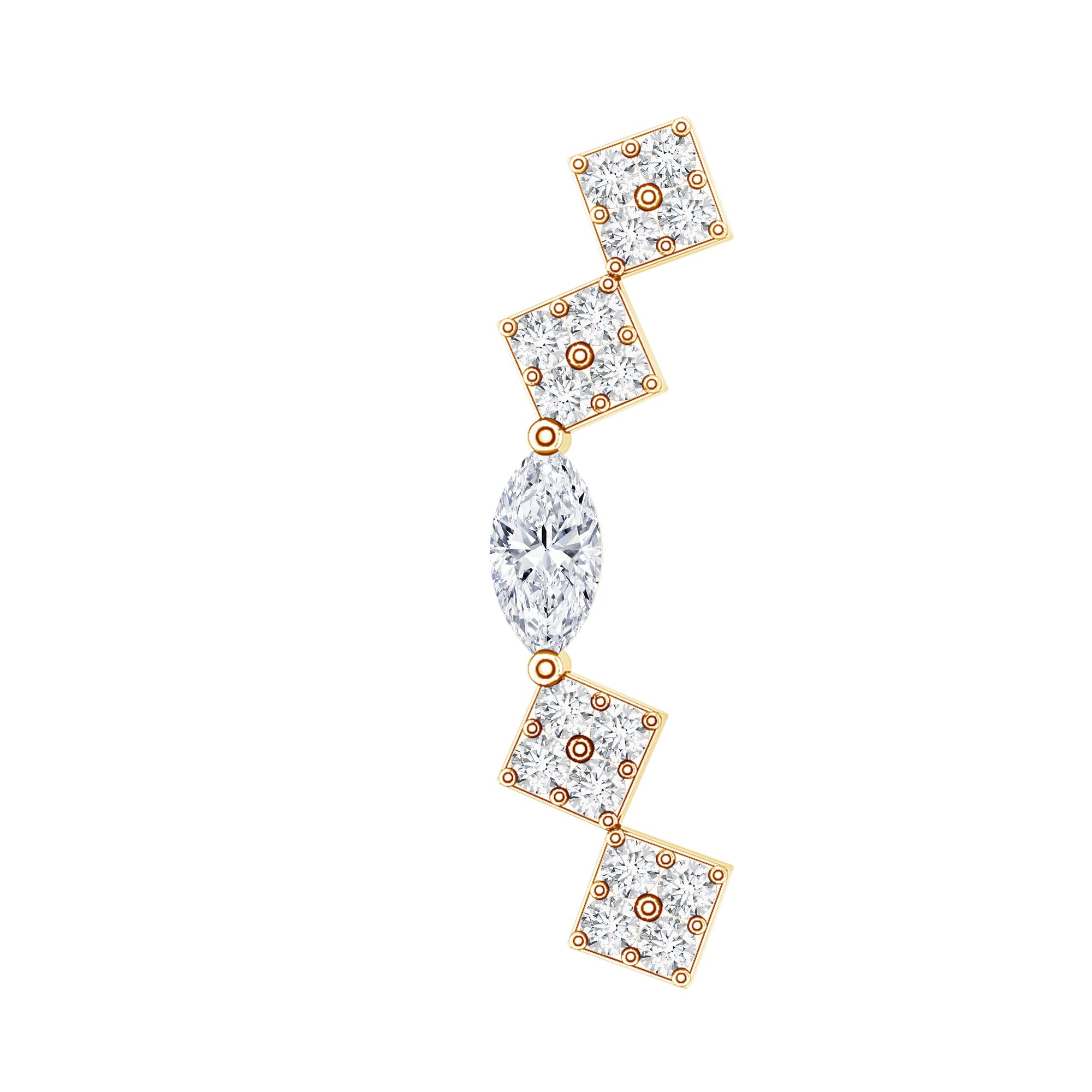 Certified Moissanite Curved Helix Piercing Earring