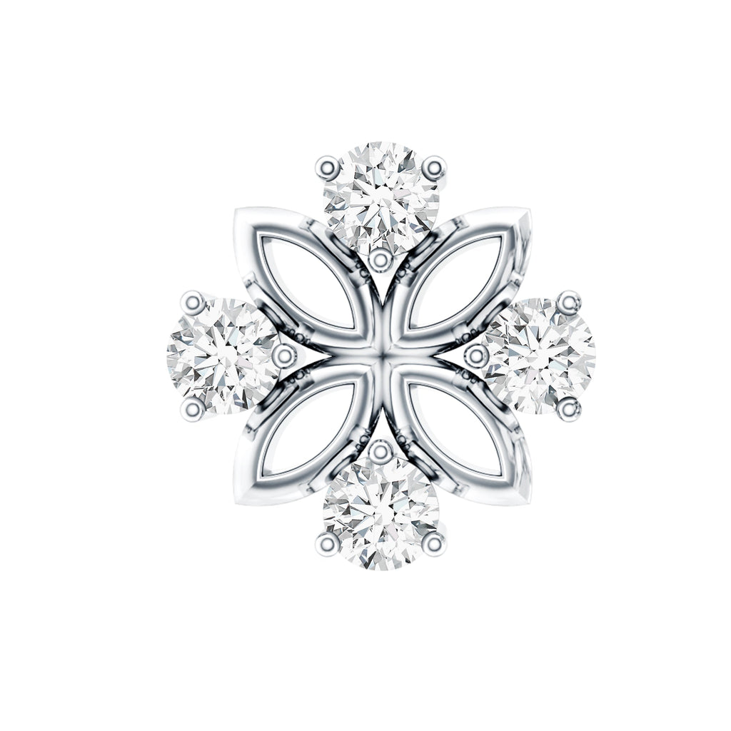 Round Moissanite Flower Earring for Cartilage Piercing