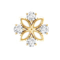 Round Moissanite Flower Earring for Cartilage Piercing