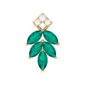 Real Emerald and Diamond Leaf Cartilage Earring