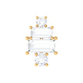 Baguette and Round Moissanite Designer Earring for Helix Piercing