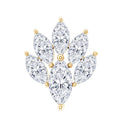 Marquise Moissanite Cluster Leaf Earring for Cartilage Piercing