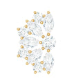 Natural Marquise and Round Diamond Floral Cartilage Earring