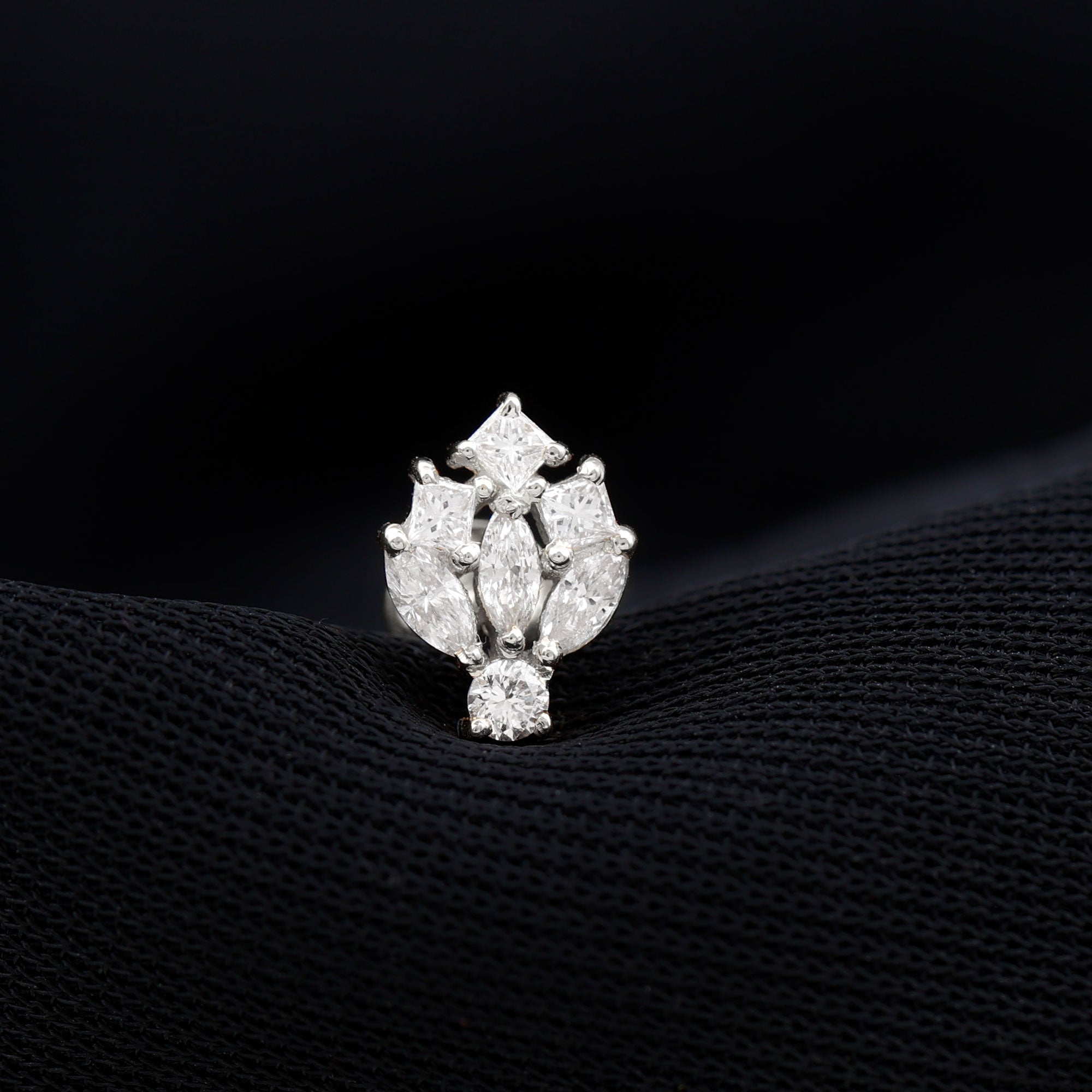 Real Diamond Designer Earring for Cartilage Piercing