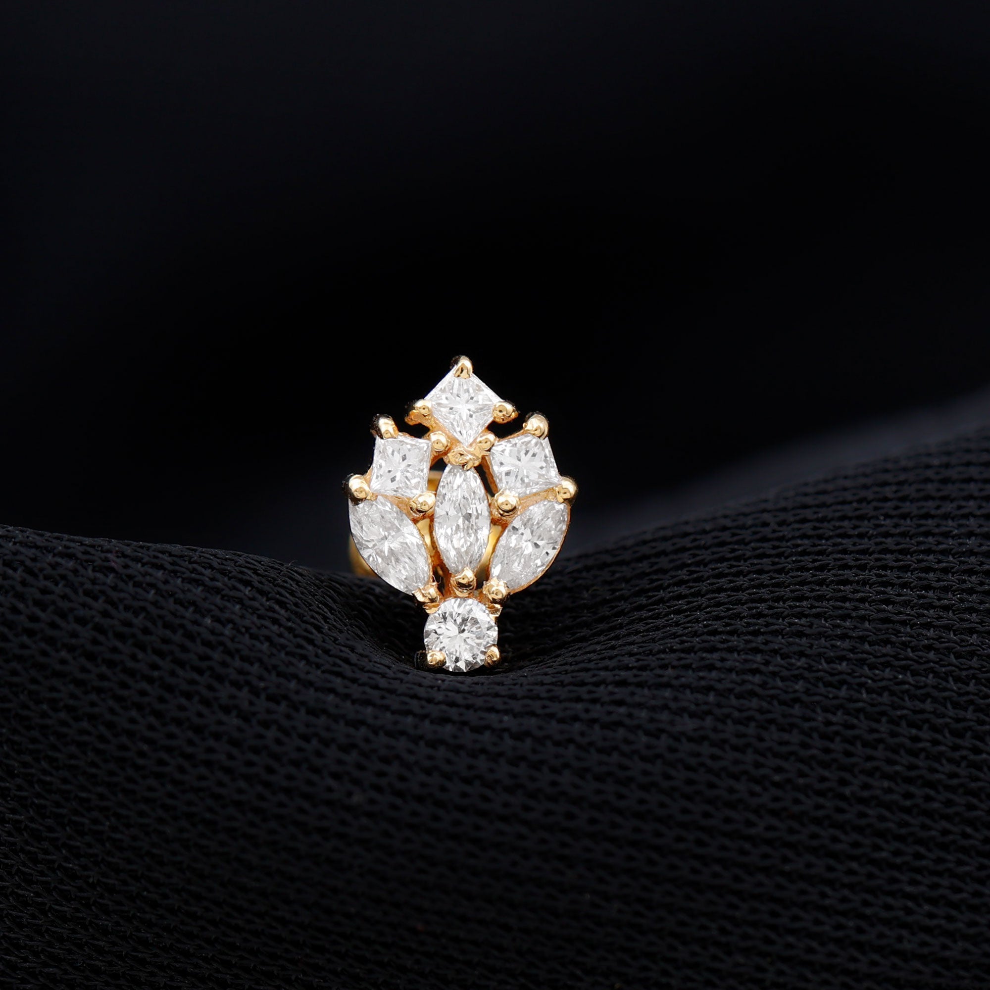 Real Diamond Designer Earring for Cartilage Piercing