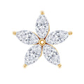 Marquise Cut Moissanite Floral Earring for Cartilage Piercing