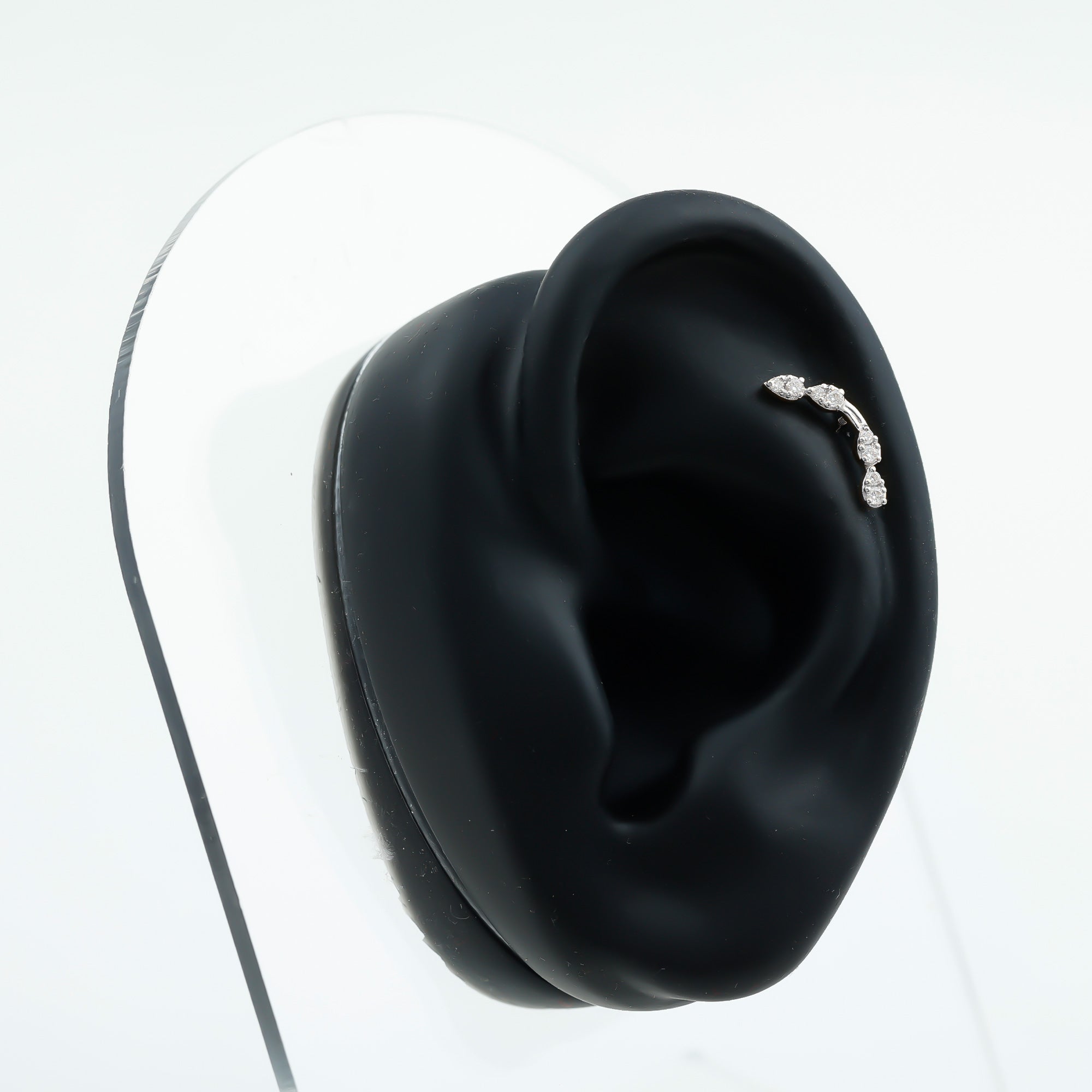 Certified Moissanite Curved Helix Earring for Her