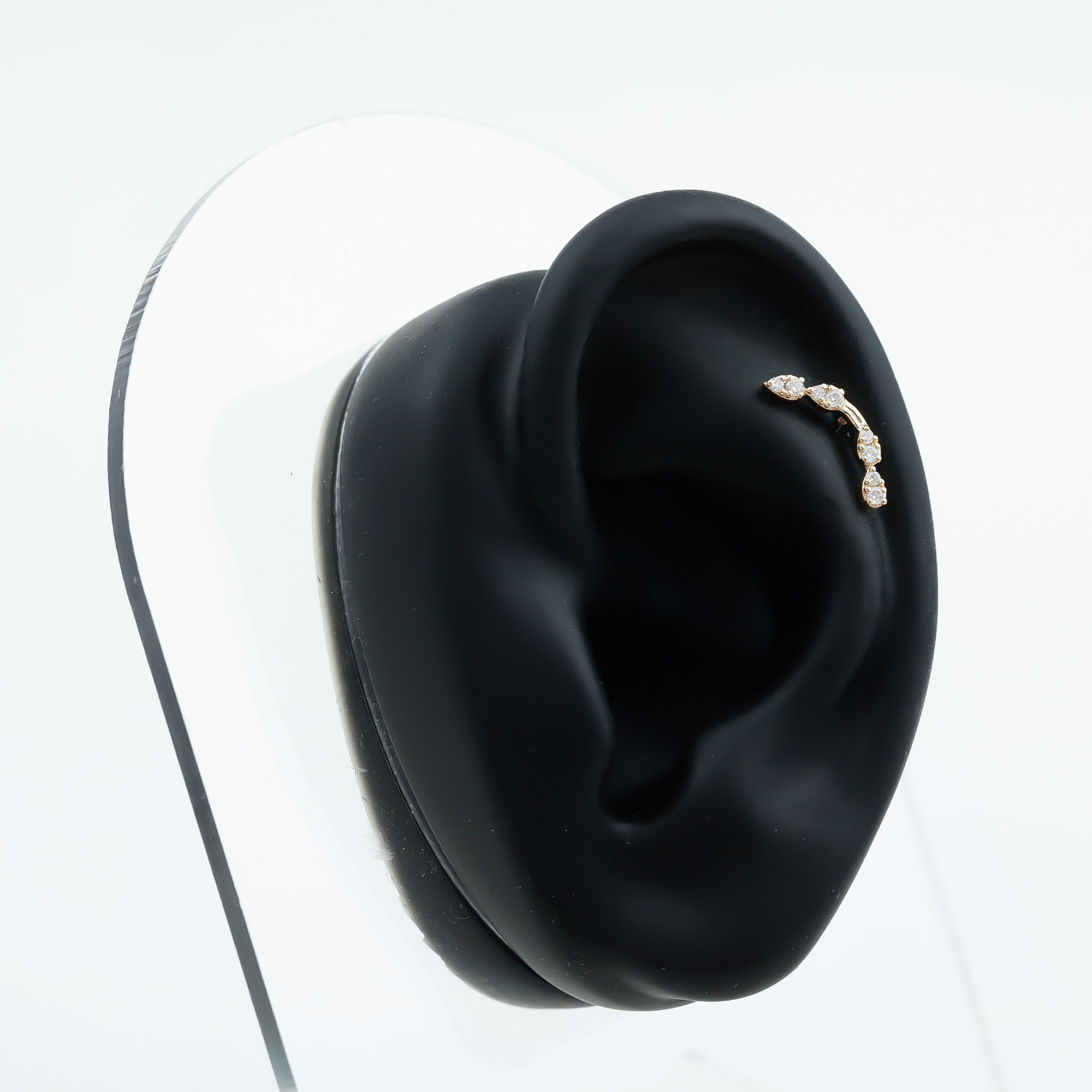 Certified Moissanite Curved Helix Earring for Her