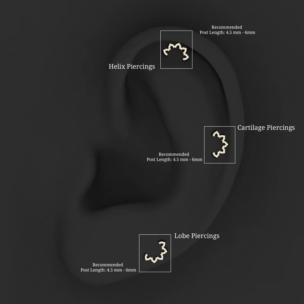 Certified Moissanite Designer Earring for Cartilage Piercing