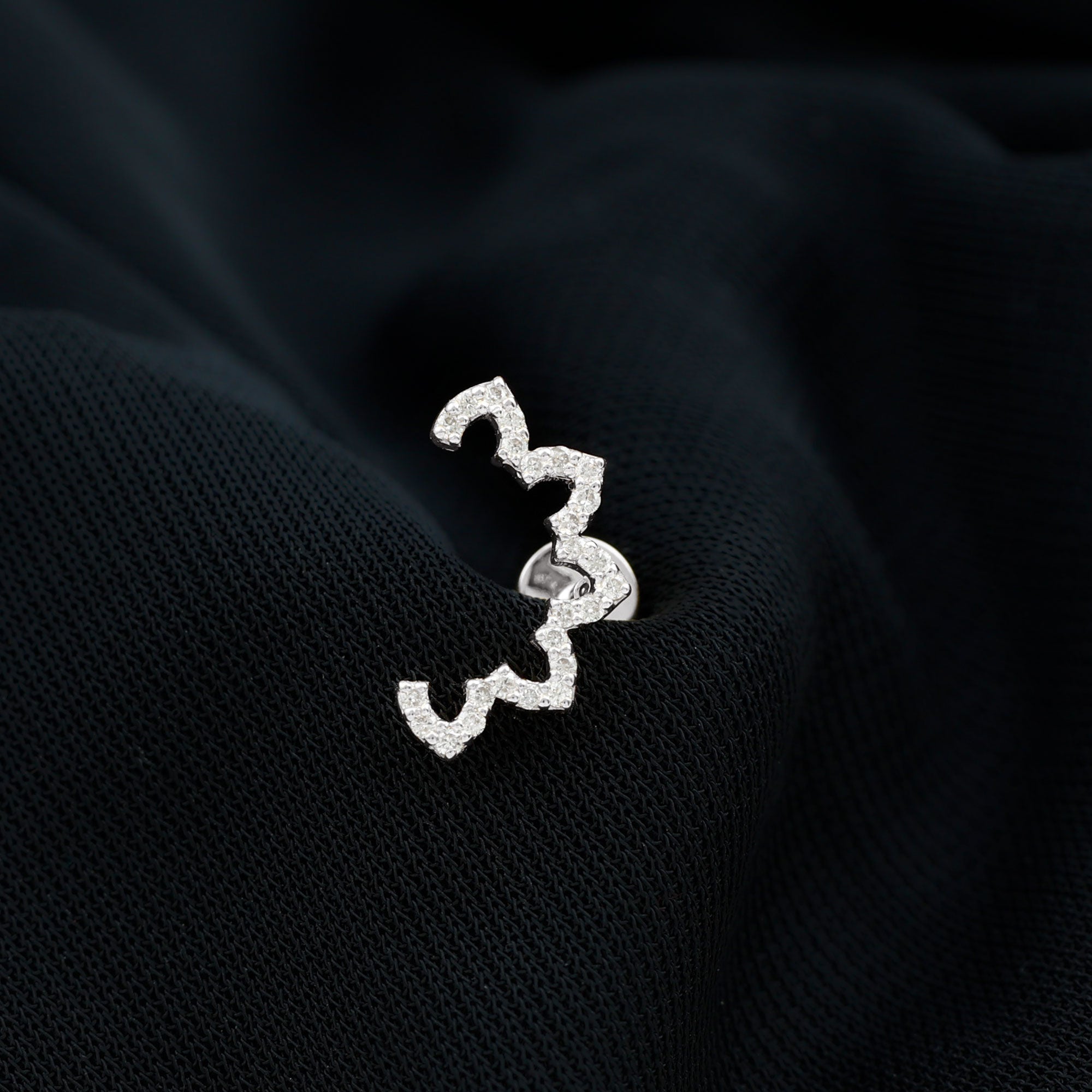 Certified Moissanite Designer Earring for Cartilage Piercing
