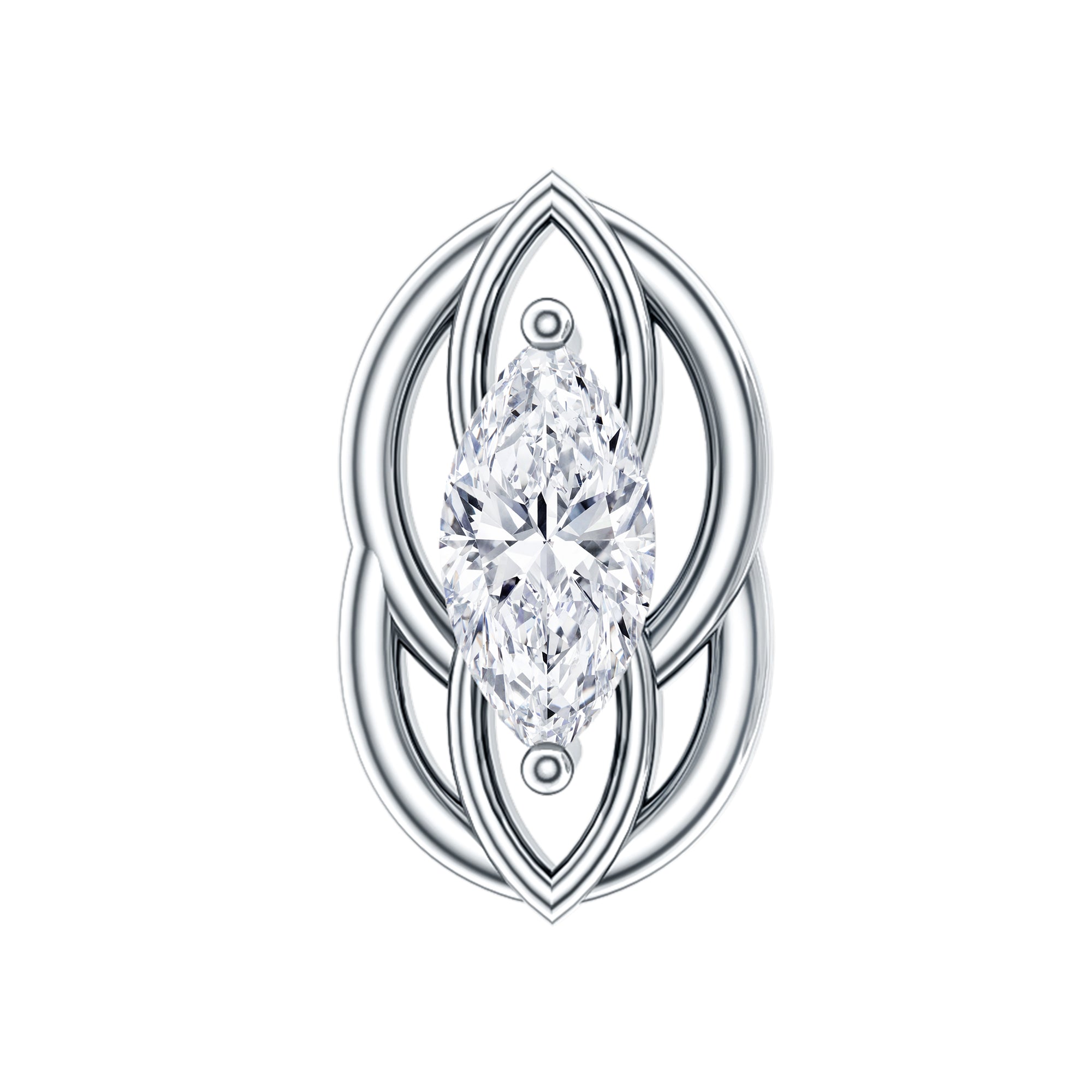 Minimal Marquise Cut Moissanite Cartilage Earring