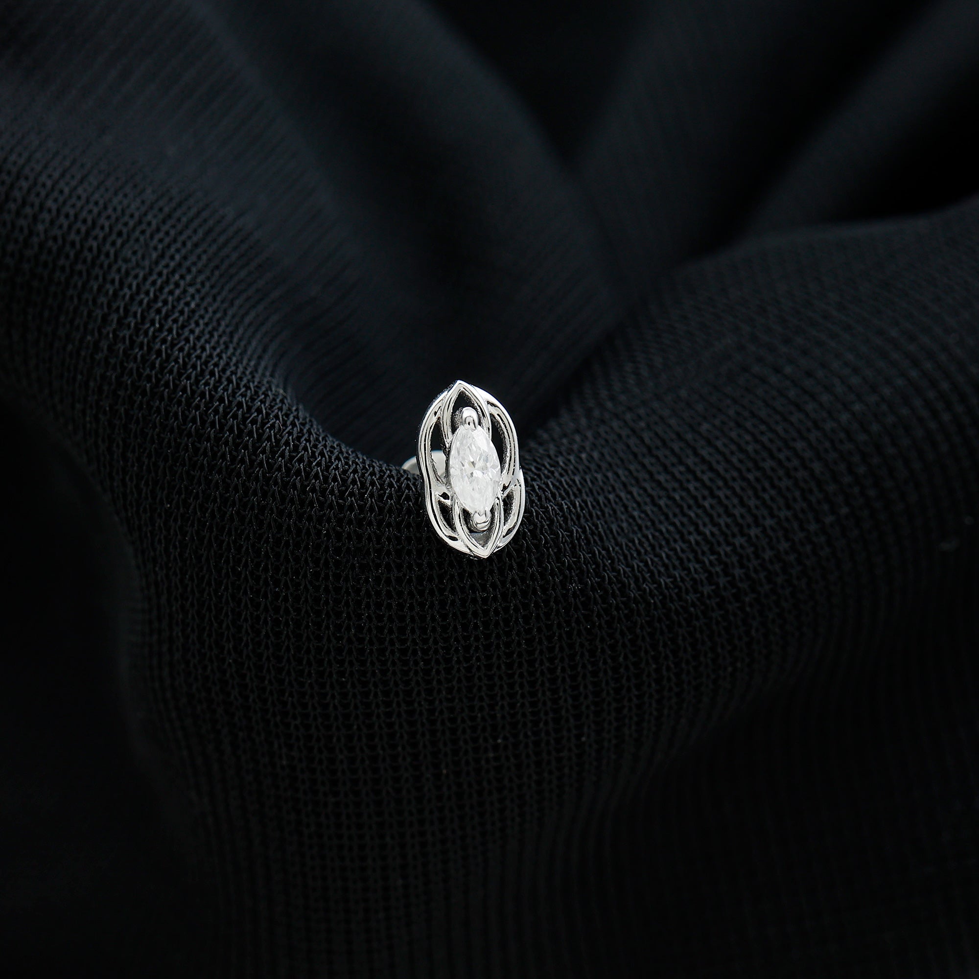 Minimal Marquise Cut Moissanite Cartilage Earring