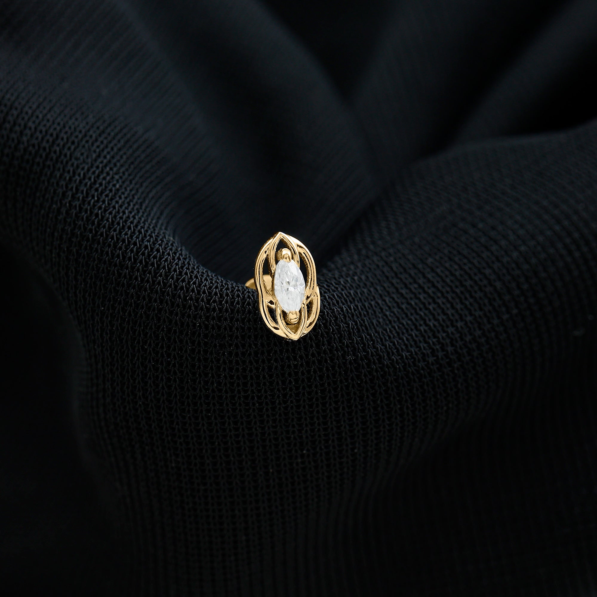 Minimal Marquise Cut Moissanite Cartilage Earring