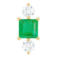 Natural Emerald and Lab Grown Diamond Helix Earring
