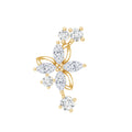 Certified Moissanite Flower Crawler Earring
