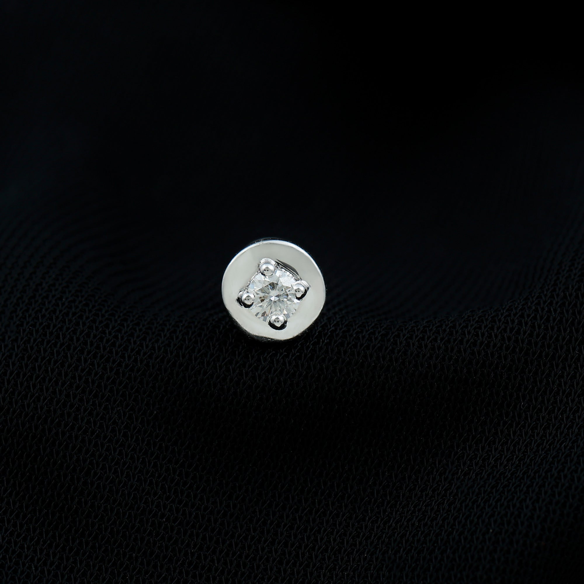 Solitaire Moissanite Circle Cartilage Earring