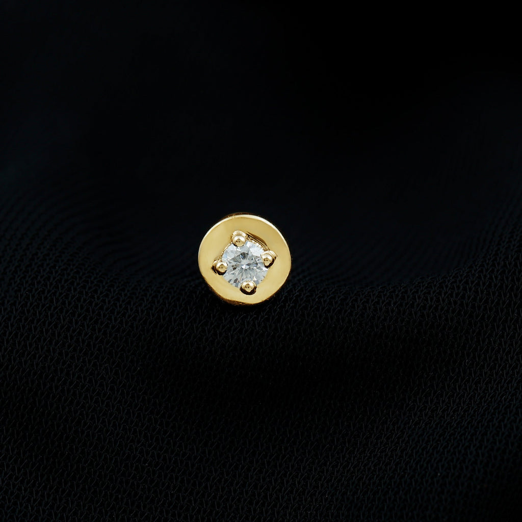 Solitaire Moissanite Circle Cartilage Earring