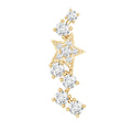 Moissanite Star Crawler Earring for Helix Piercing