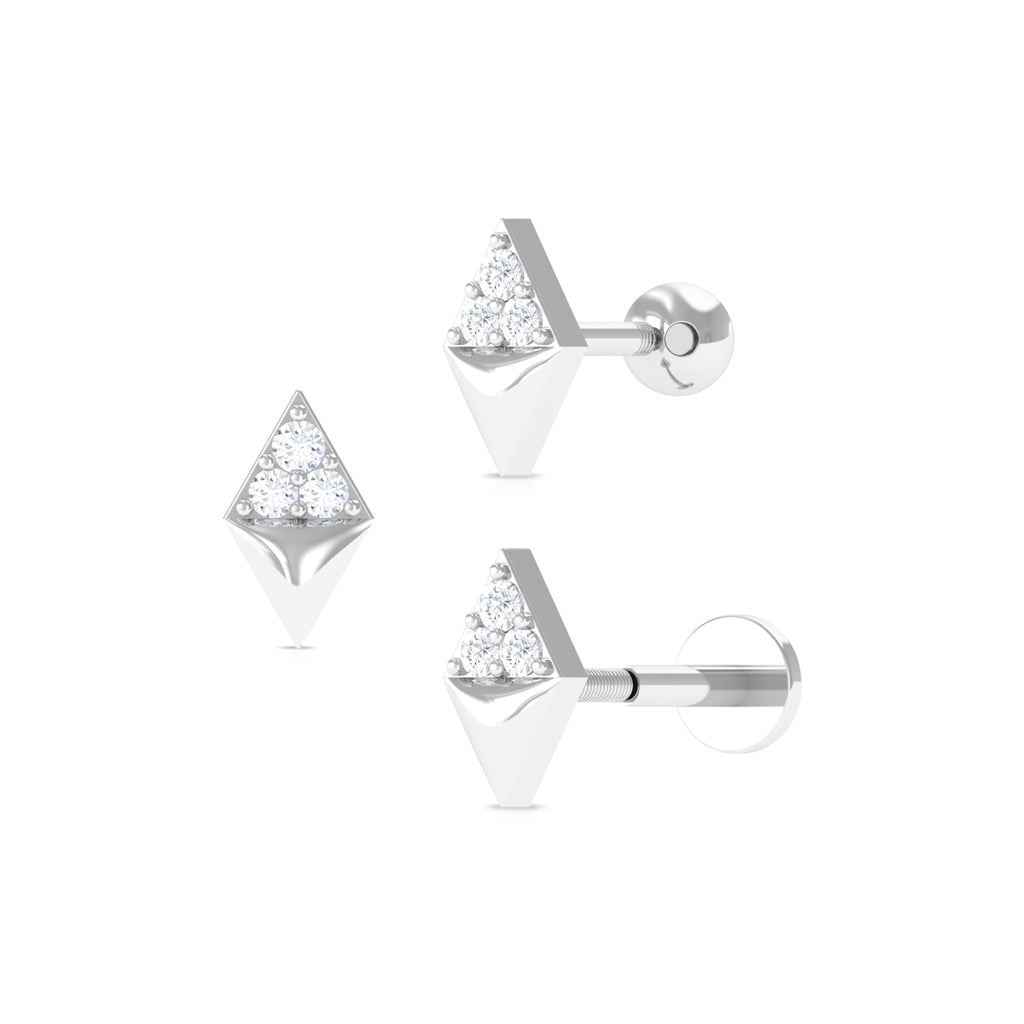 Natural Diamond Geometric Tragus Earring