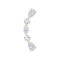 Certified Moissanite Curved Crawler Earring for Helix Piercing