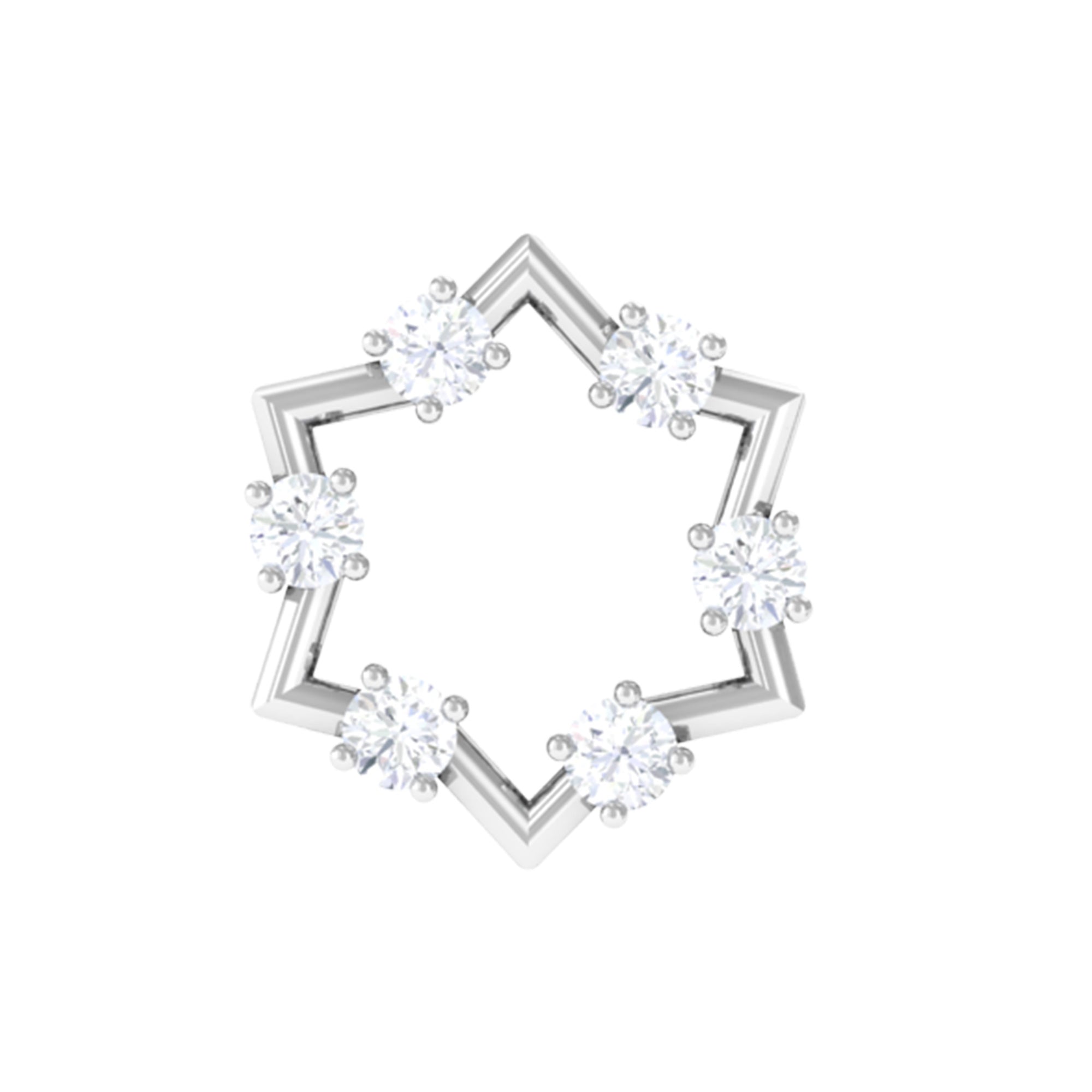 Genuine Diamond Star Earring for Cartilage Piercing