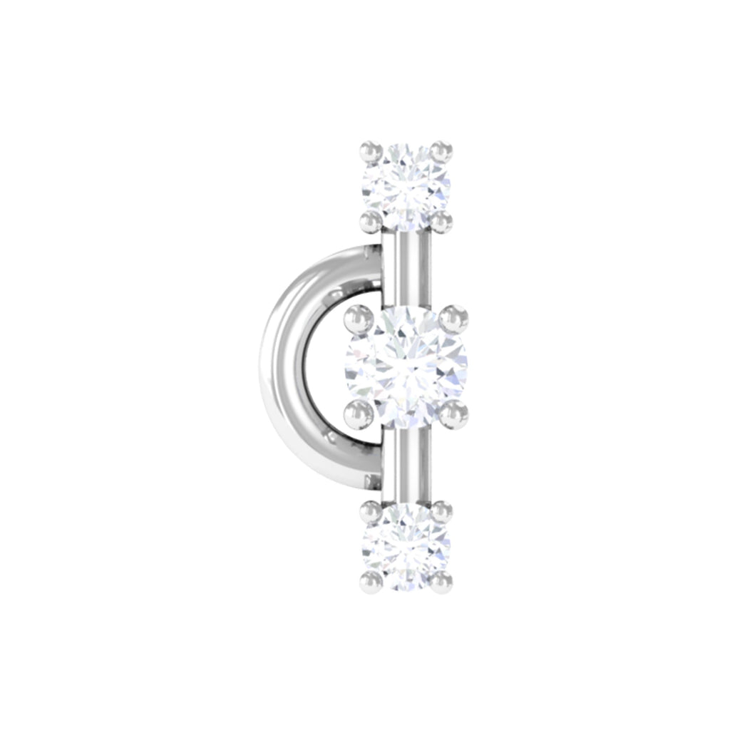 Natural Diamond Unique Tragus Earring with Certificate