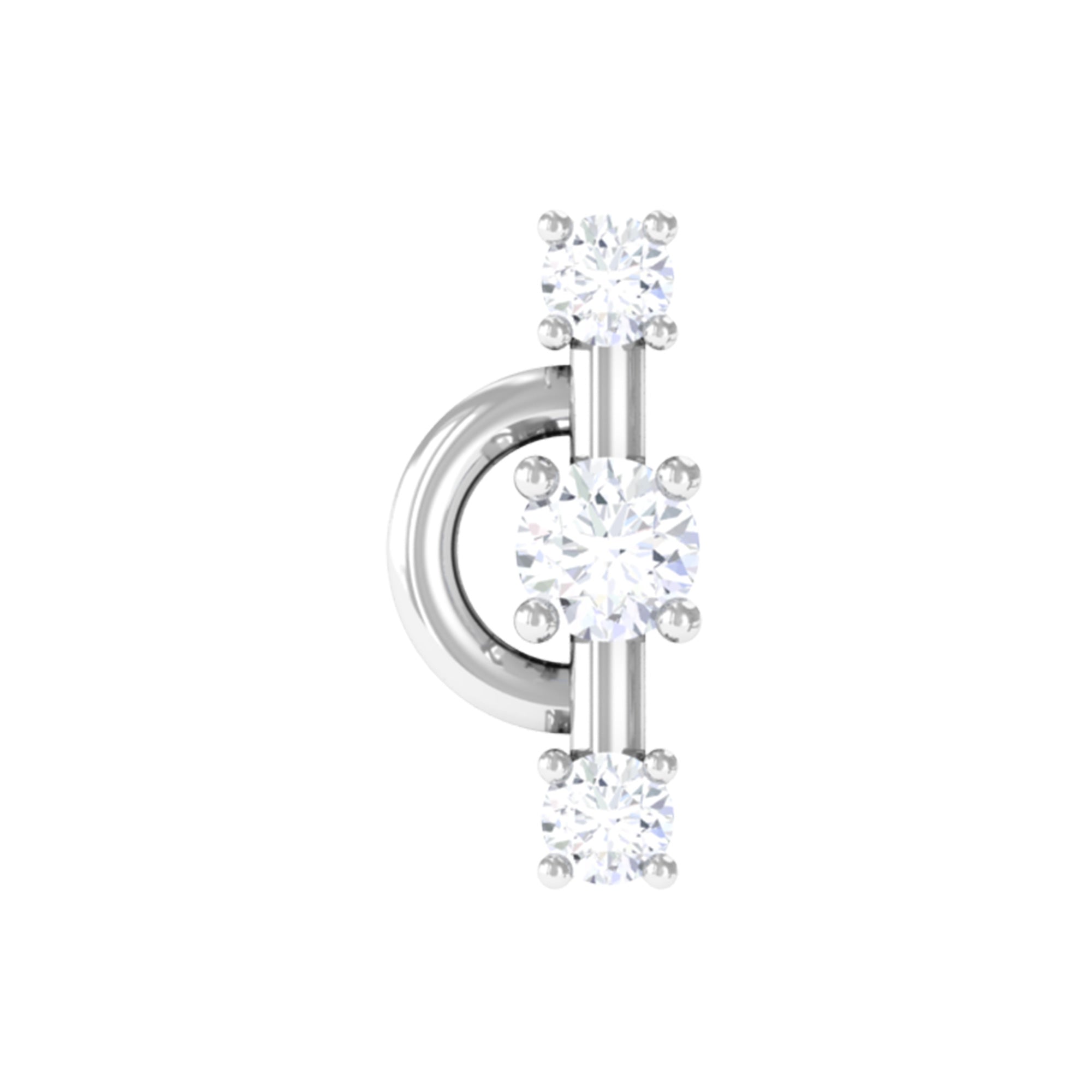 Natural Diamond Unique Tragus Earring with Certificate