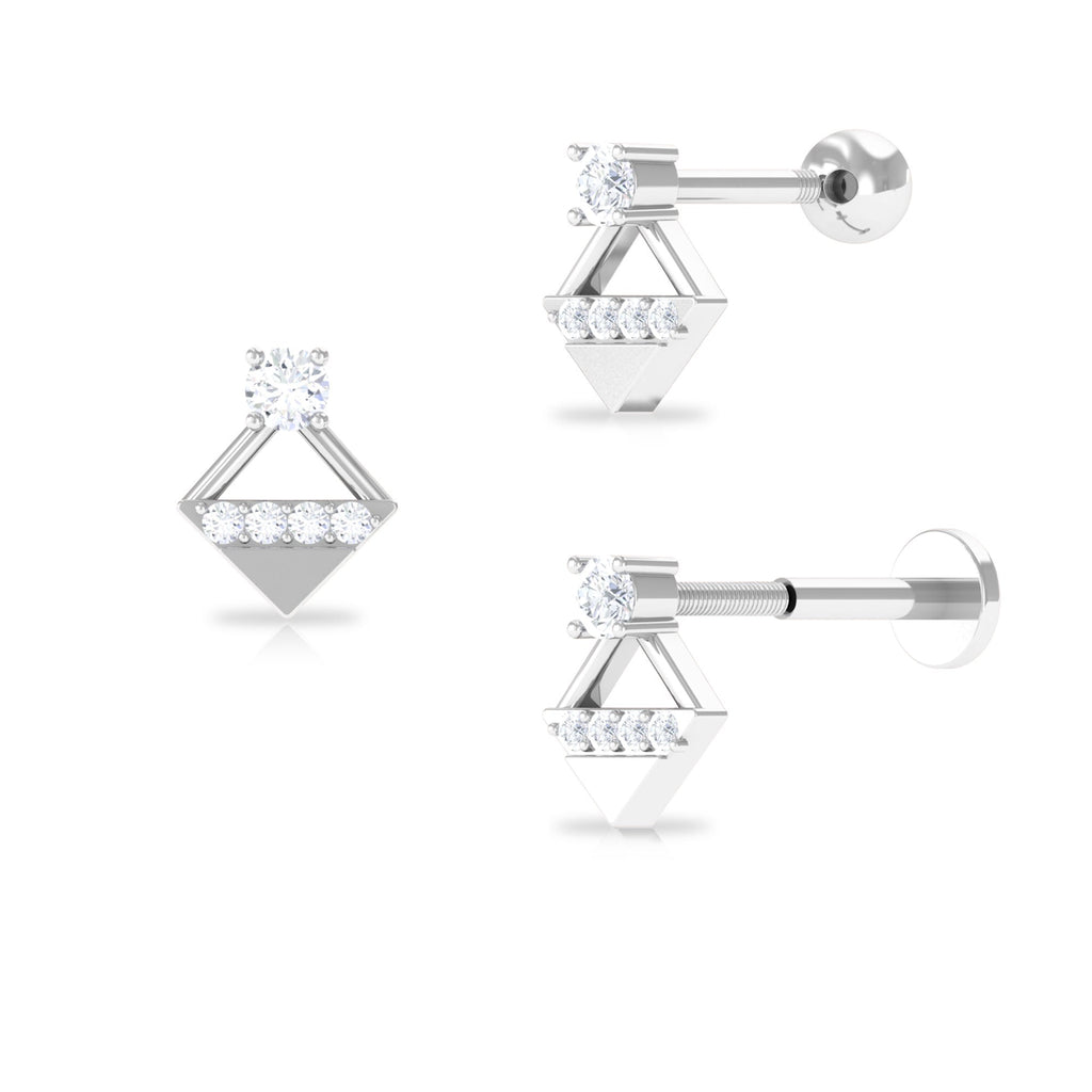 Unique Diamond Geometric Tragus Earring