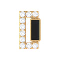 Diamond Bar Tragus Earring with Black Enamel