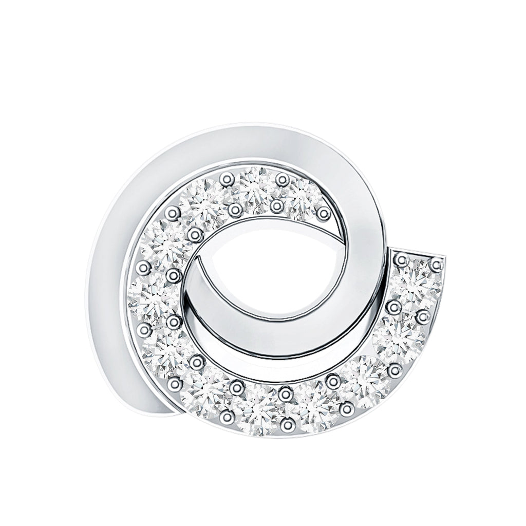 Moissanite Swirl Earring for Second Hole Piercing