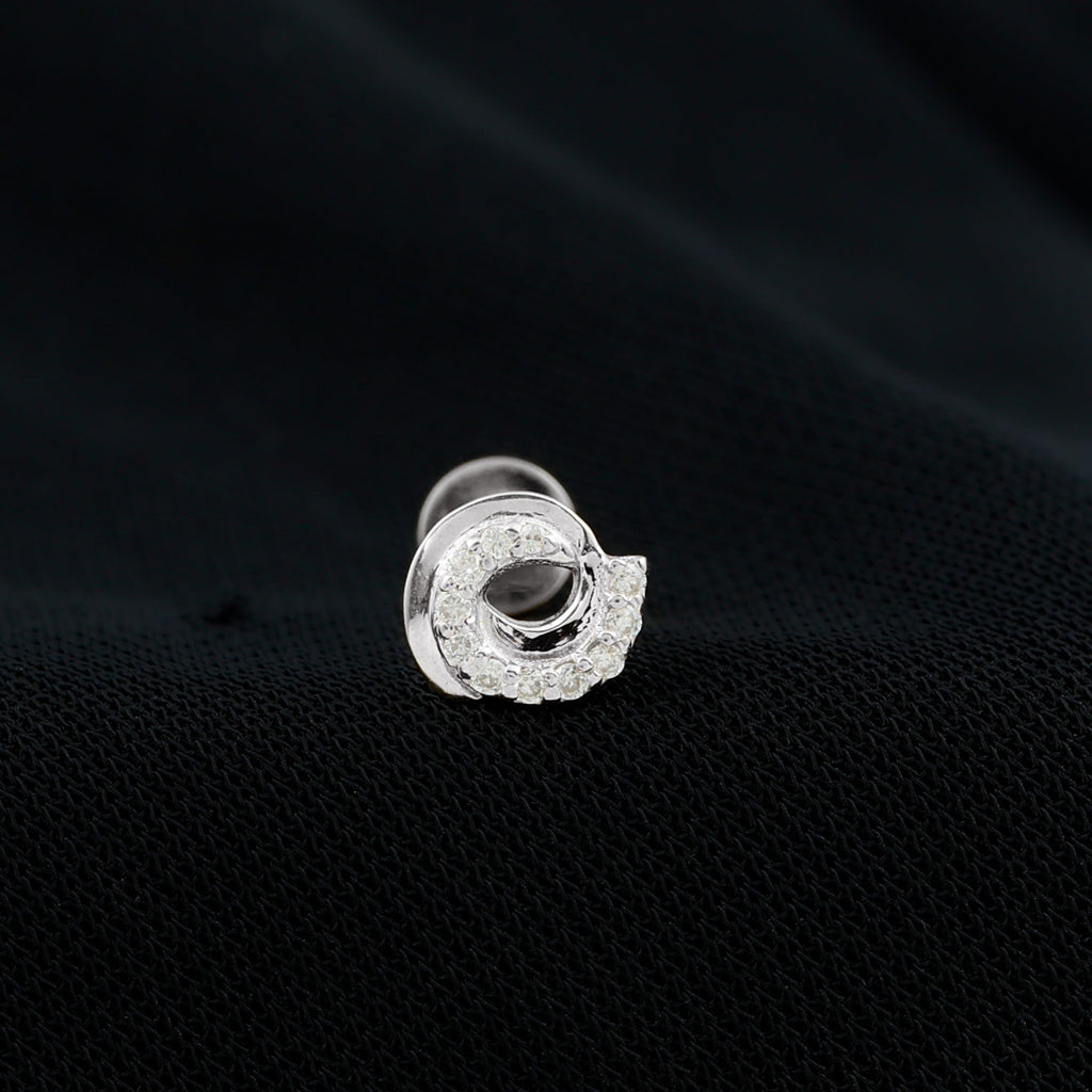 Moissanite Swirl Earring for Second Hole Piercing