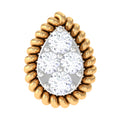 Real Diamond Teardrop Helix Earring with Twisted Rope Frame