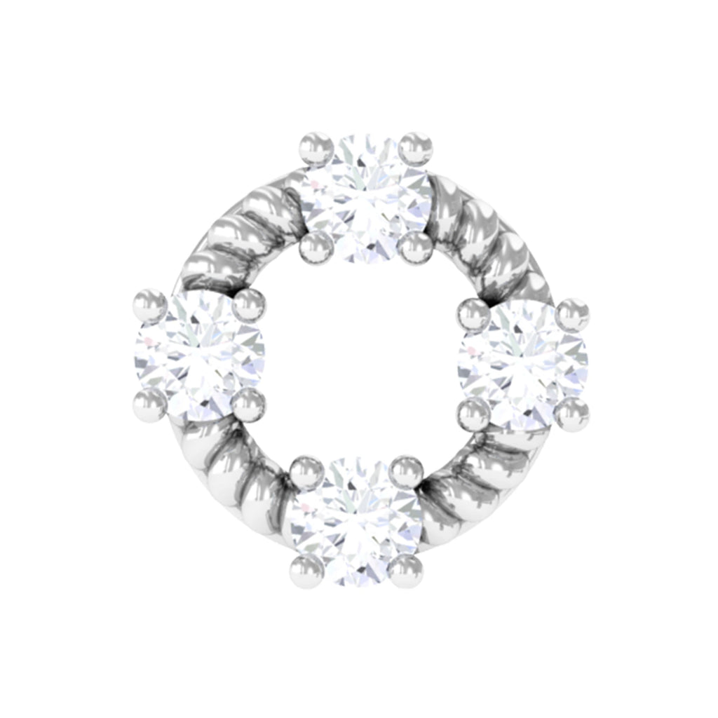Certified Moissanite Circle Helix Earring with Twisted Rope