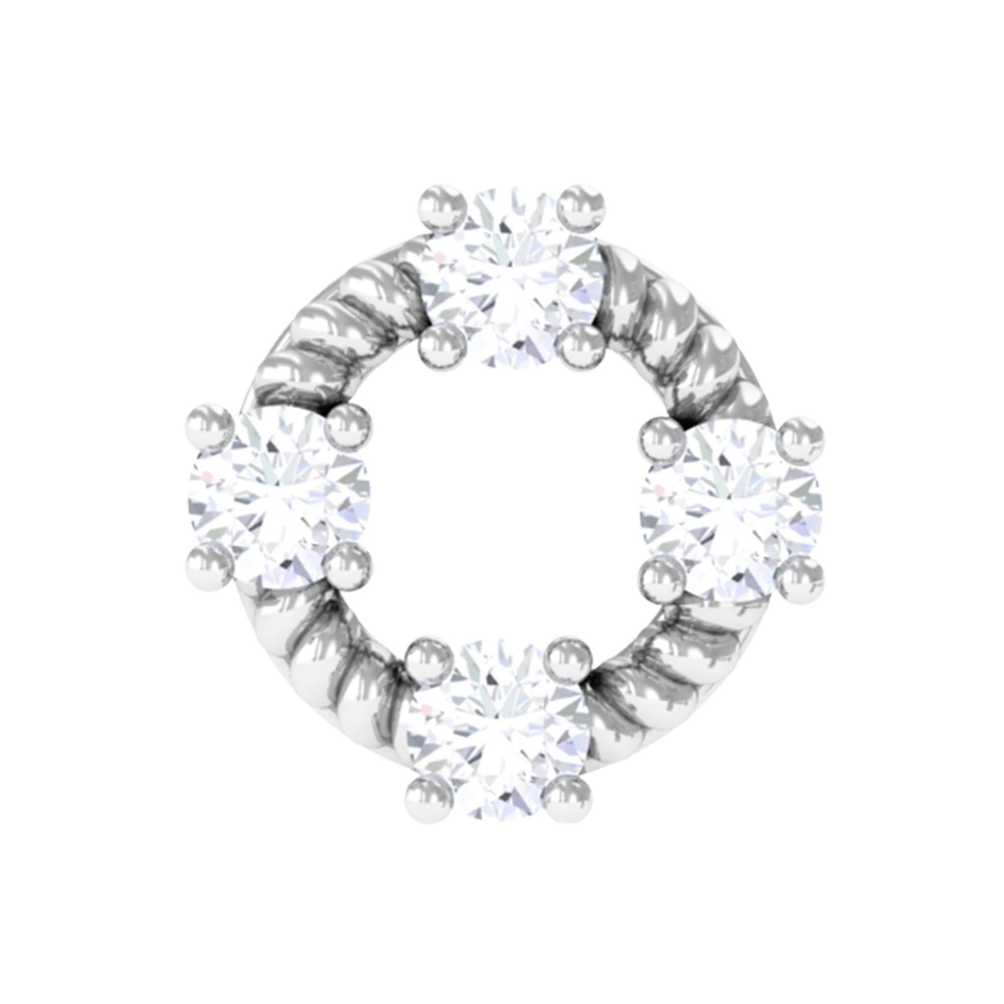 Certified Moissanite Circle Helix Earring with Twisted Rope
