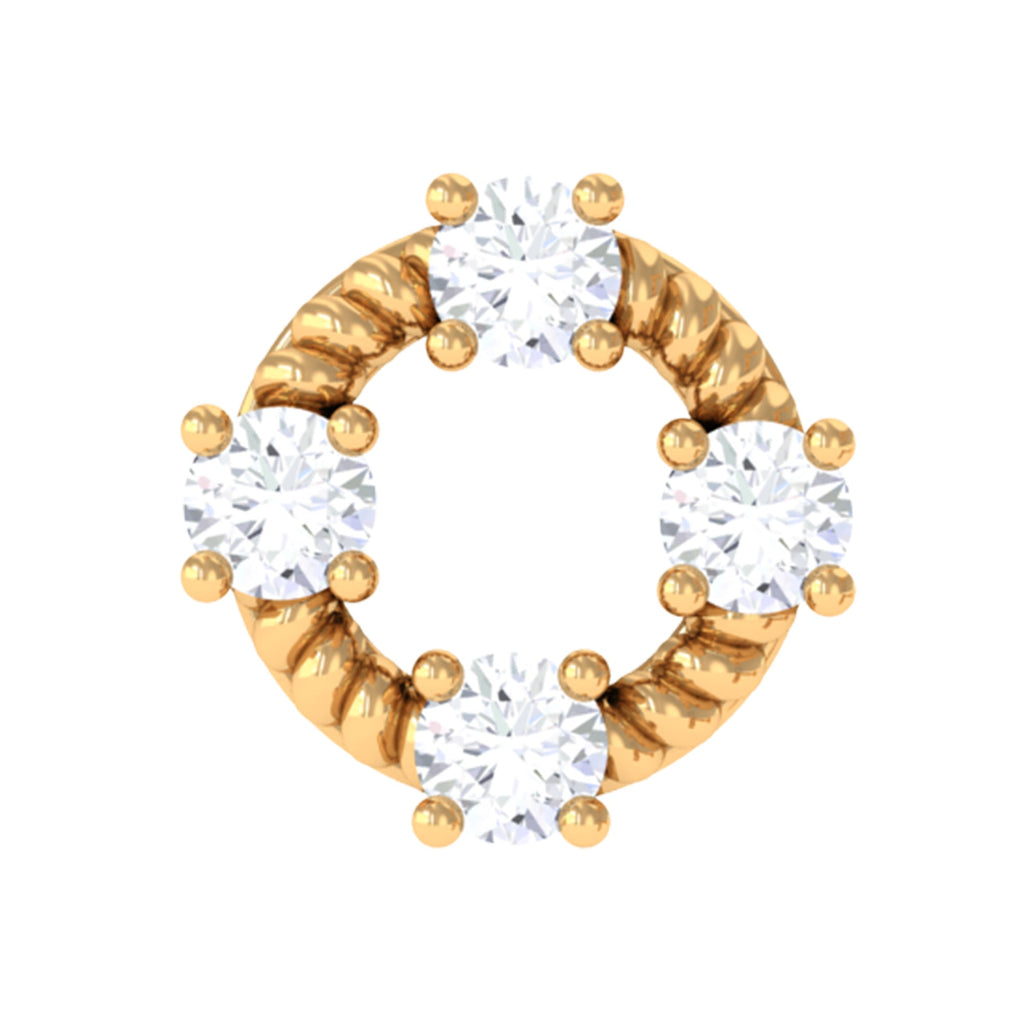 Certified Moissanite Circle Helix Earring with Twisted Rope