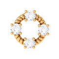 Certified Moissanite Circle Helix Earring with Twisted Rope