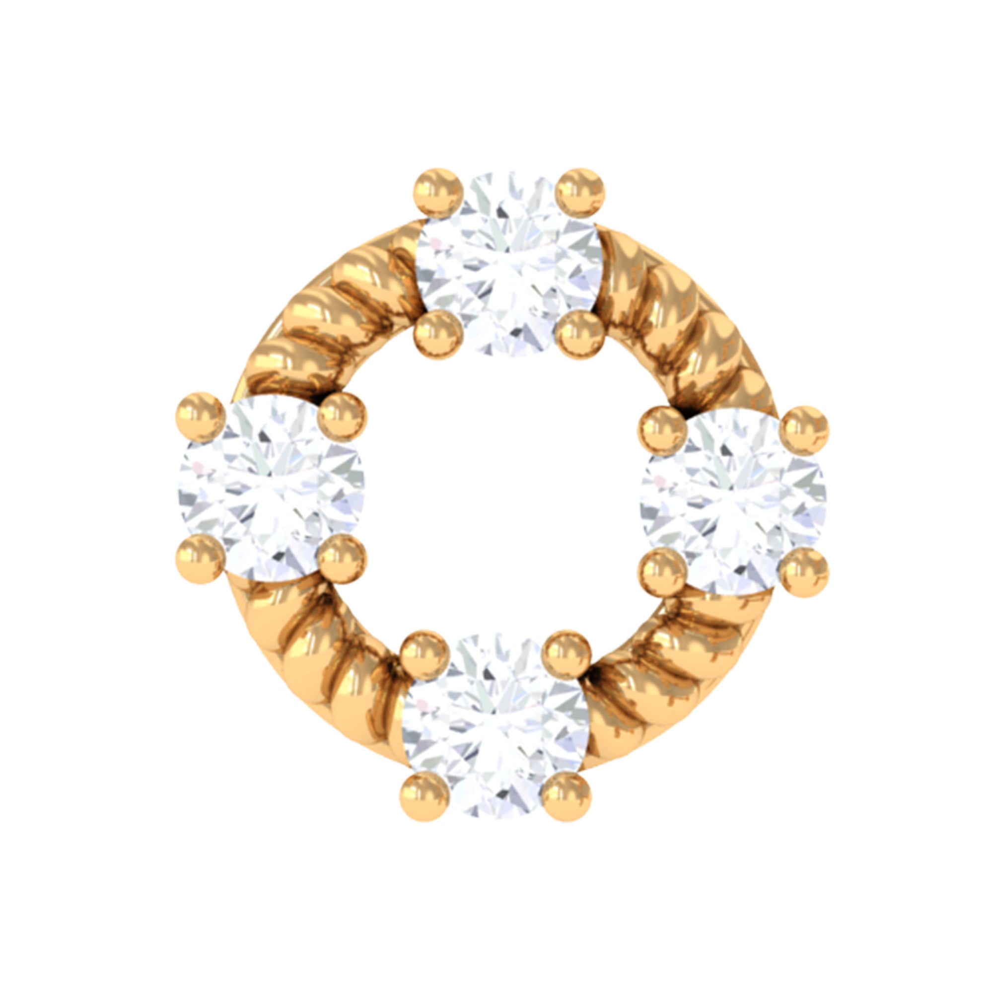 Certified Moissanite Circle Helix Earring with Twisted Rope