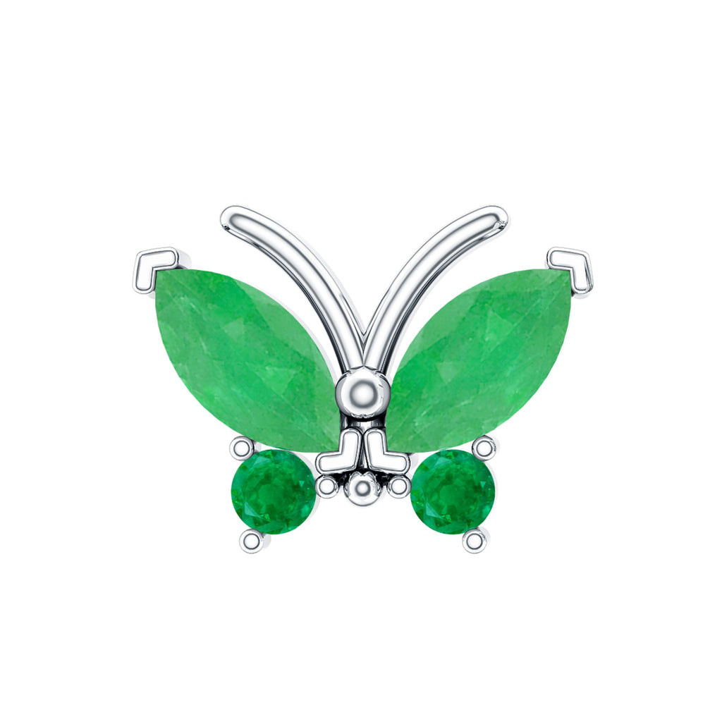 Natural Emerald Butterfly Earring for Cartilage Piercing