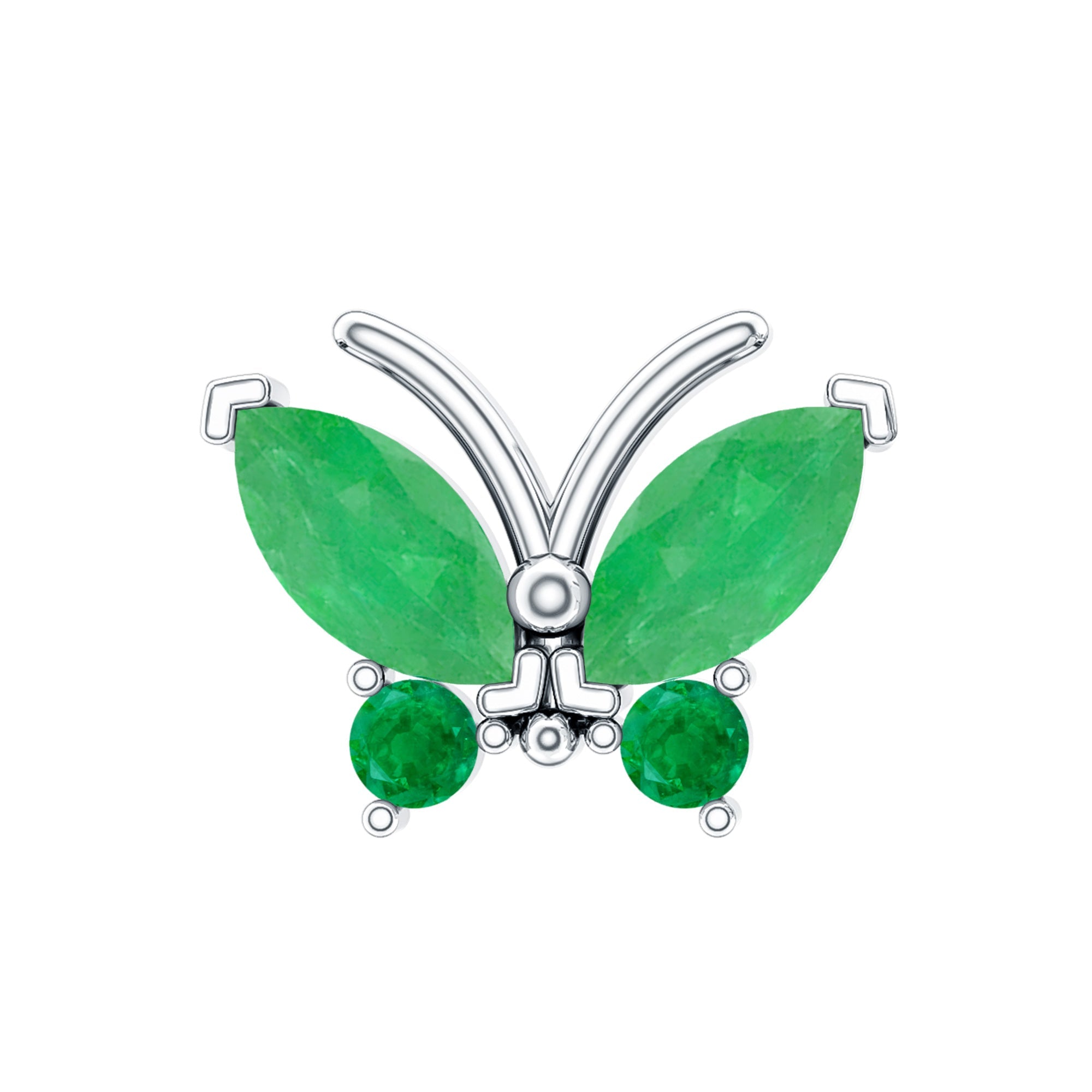 Natural Emerald Butterfly Earring for Cartilage Piercing