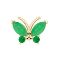Natural Emerald Butterfly Earring for Cartilage Piercing