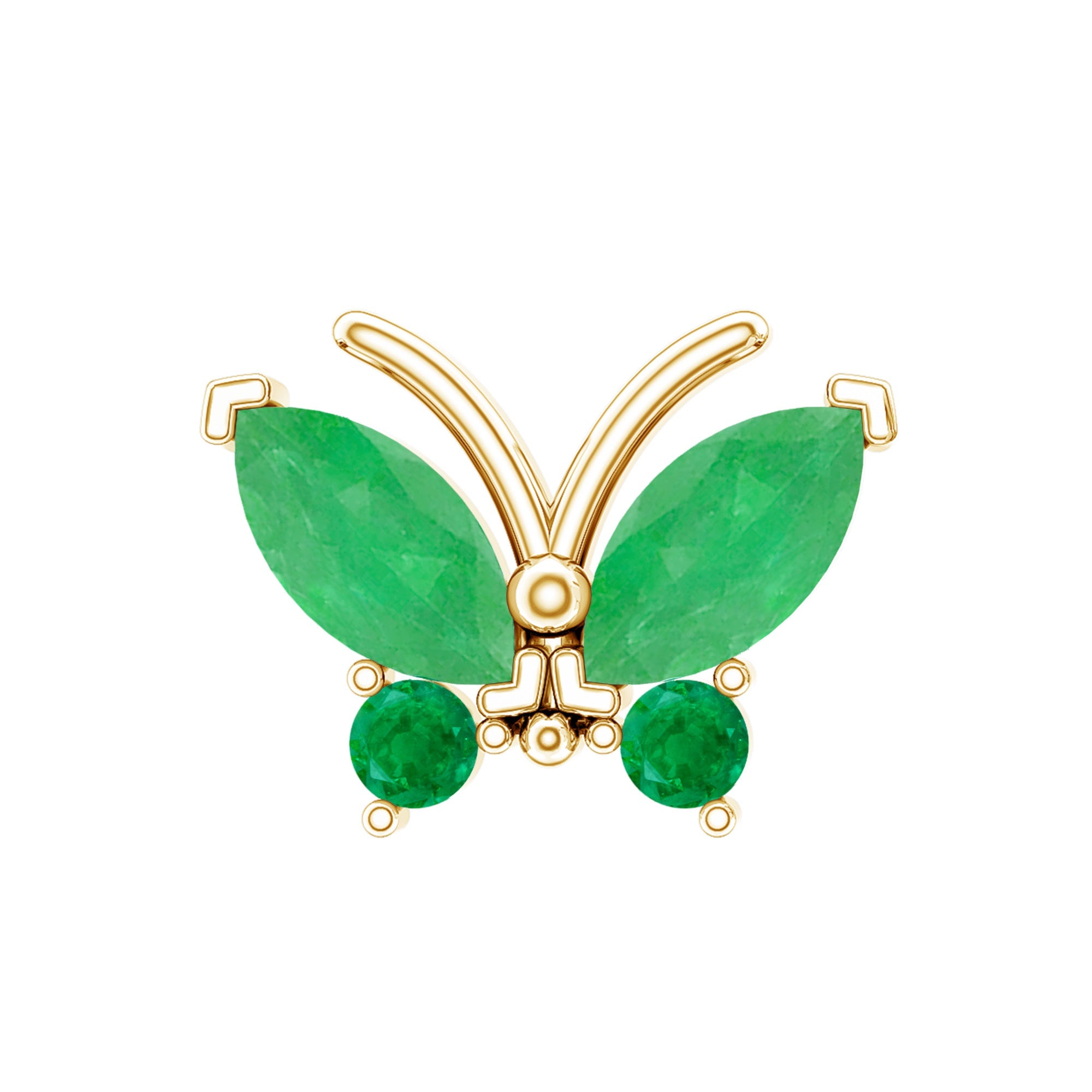 Natural Emerald Butterfly Earring for Cartilage Piercing