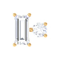 Baguette and Round Cut Moissanite Tragus Earring